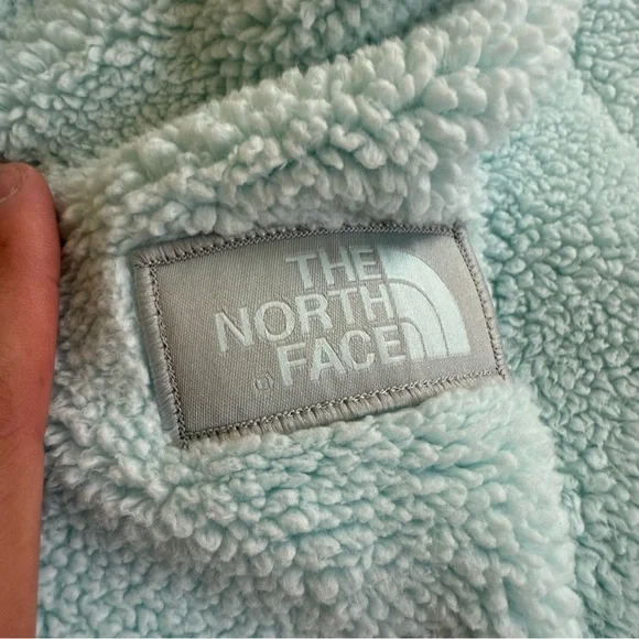 The North Face Kid’s Sherpa Mint Green Fleece Zip-Up Jacket - Picture 7 of 9